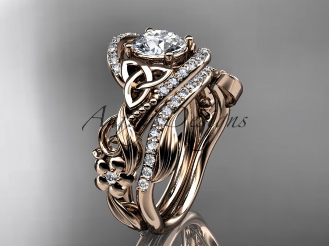 Rose gold deals celtic engagement rings