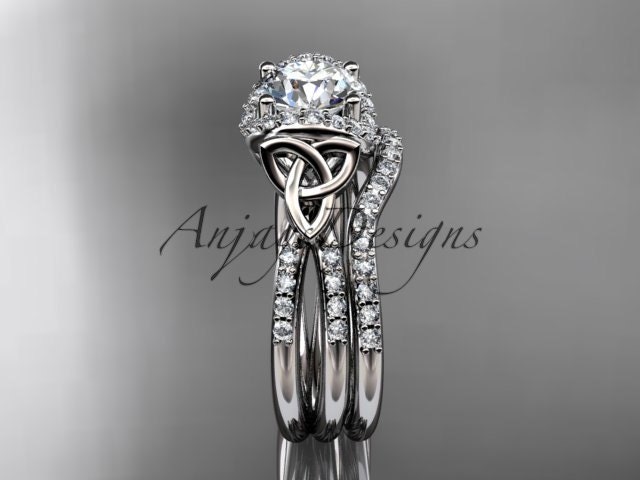 Designer jewelry Platinum Diamond Celtic Trinity Knot Wedding | Etsy