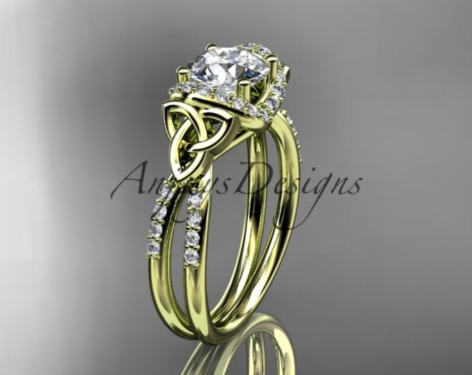 1 CT Lab Grown Diamond Engagement Ring Celtic Ring Dainty Engagement Ring CVD Diamond