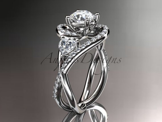 Designer Rings Unique Platinum Diamond Engagement Ring Wedding Band Etsy