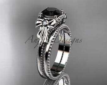 Platinum Diamond Wedding Ring Sets Bow Knot Engagement Set Women's Unique Bridal Set Rings For Her