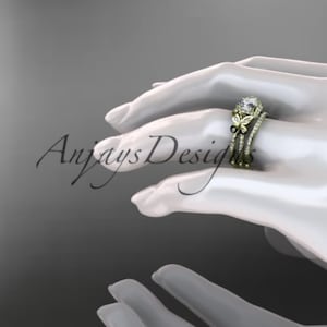 Moissanite bridal ring set gold