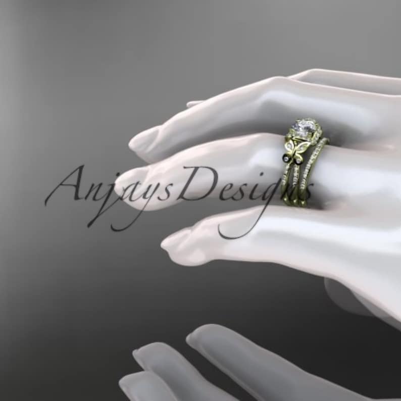 Moissanite bridal ring set gold