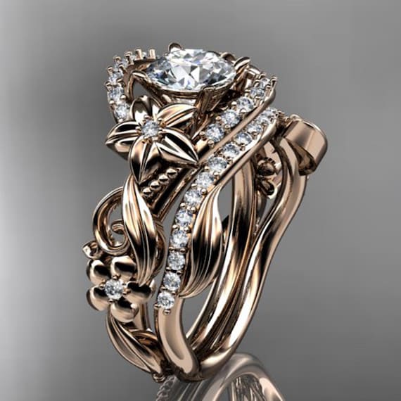 Buy Nature Inspired Wedding Ring Set Carat Round Lab Grown