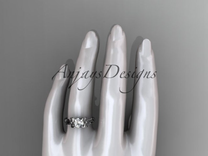 Bow bridal Ring 14kt white Gold Diamond Unique Engagement Ring Wedding Ring image 5