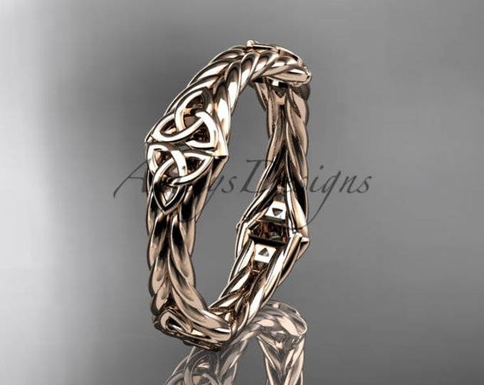 Rope 14k Rose Gold Celtic Trinity Knot Wedding band