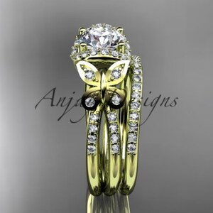 Butterfly design engagement rings