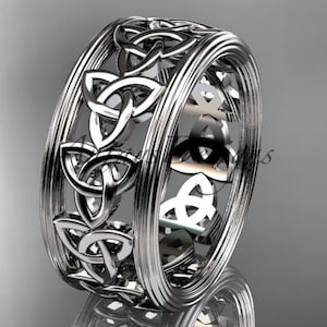 Celtic Wedding Band 14k Gold Trinity Knot Handcrafted Ring