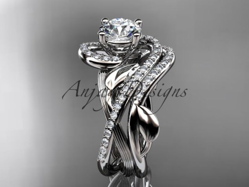 Designer Jewelry Unique Platinum Diamond Leaf and Vine Wedding - Etsy