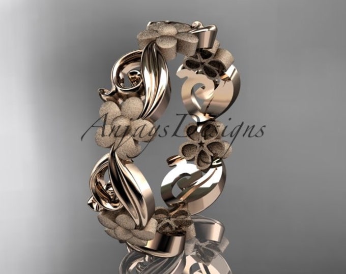 Unique Wedding Ring Rose Gold Wedding Band Flower Wedding Ring Engagement Ring Anniversary Ring Women's Wedding Ring Unique Ring