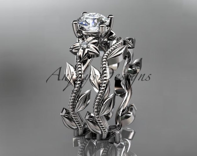 Floral Engagement Ring Platinum Ring IGI Certified Diamond Engagement Ring Anniversary Ring Women's Wedding Ring Unique