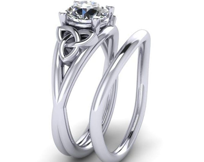Matching Plain Wedding Band in 14k White Gold - Reserved for Thomas
