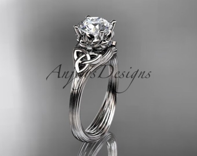 1 CT Lab Grown Diamond Celtic Engagement Ring Handmade Platinum Engagement Ring Diamond Ring