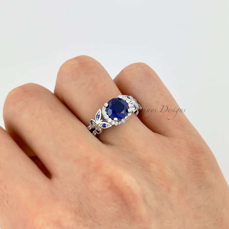 Blue sapphire engagement ring