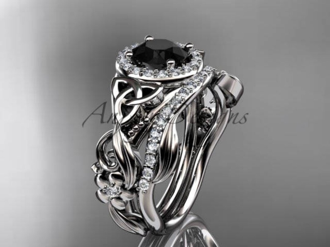 Celtic Wedding Ring Set Celtic Engagement Ring Irish Celtic - Etsy