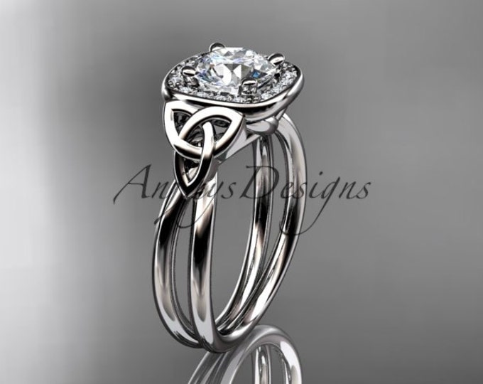 Irish Celtic Trinity Knot Engagement Ring 1 CT Lab Grown Diamond IGI Certified