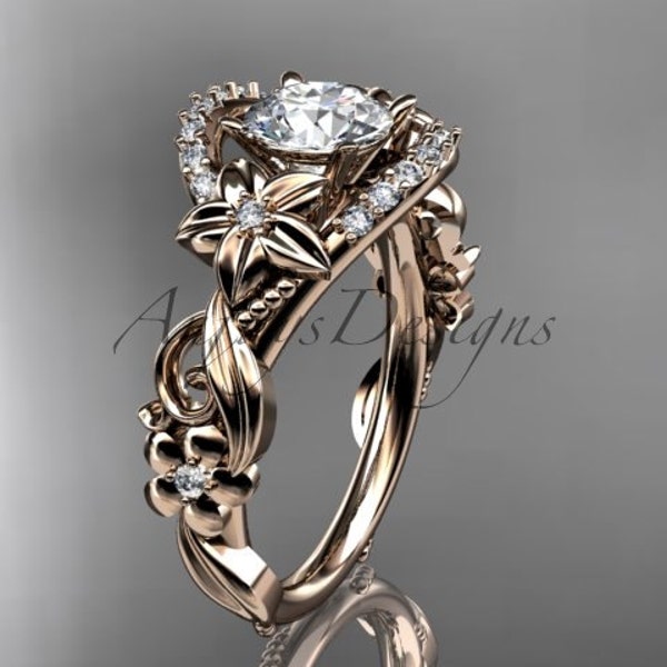 Flower Engagement Ring - Etsy