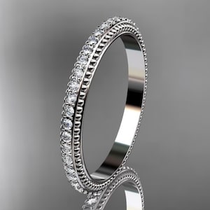Lab Grown Diamond Eternity Band Stackable Eternity Diamond Band Prong Eternity Band 14K White Gold Wedding Band