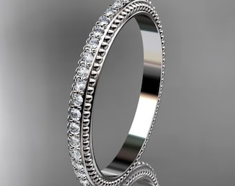 Lab Grown Diamond Eternity Band Stackable Eternity Diamond Band Prong Eternity Band 14K White Gold Wedding Band