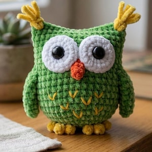 Crochet Owl Amigurumi Pattern PDF, Cute Owl Plush Tutorial, Beginner Friendly Bird Crochet Pattern, Stuffed Animal Digital Download