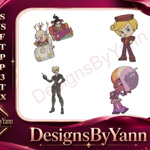 Wreck It Ralph King Candy Sergeant Calhoun Vanellope And Taffyta Muttonfudge - Filled Embroidery Design - Instant Download