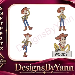 Disney Pixar Toy Story Woody Pull String Doll Waving Close Up Name Badge Designs - Filled Embroidery Design - Instant Download