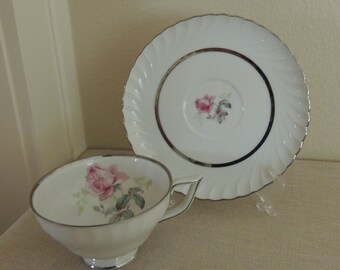 Vintage Neutettau Germany US Zone Porcelain Basket Gold Trim Roses
