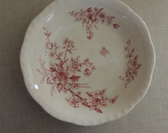 9 x 12 Serving Platter Barratts Of Staffordshire Old English England Pink Red Transfer Ware Millpond Scene Classic Floral Border