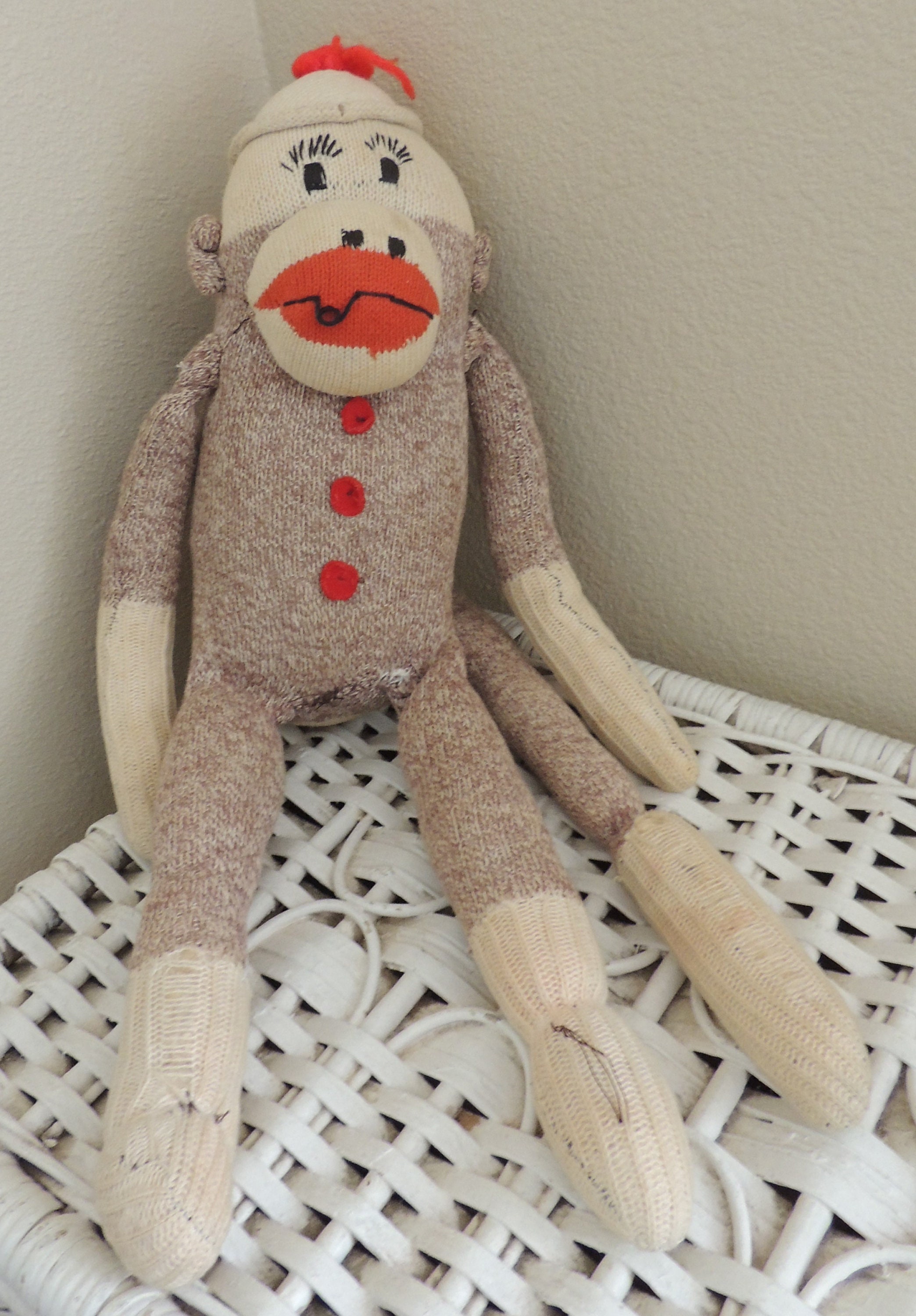 【USA vintage】sock monkey ソックモンキー 猿 ぬいぐるみ Amazon.co.jp: ソックモンキービンテージ ぬいぐるみ 人形 45