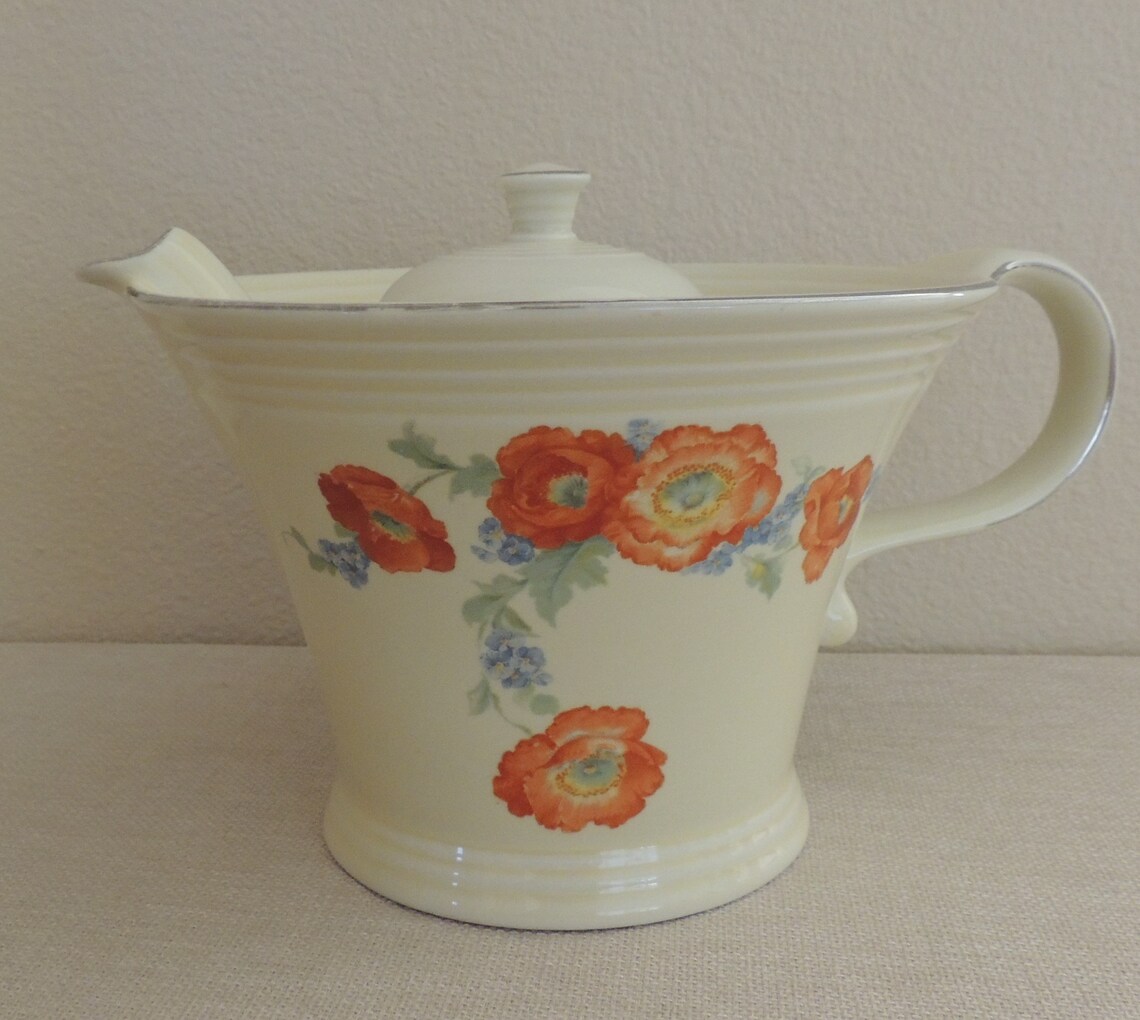 HALL USA MELODY Teapot Art Deco Design Orange Etsy
