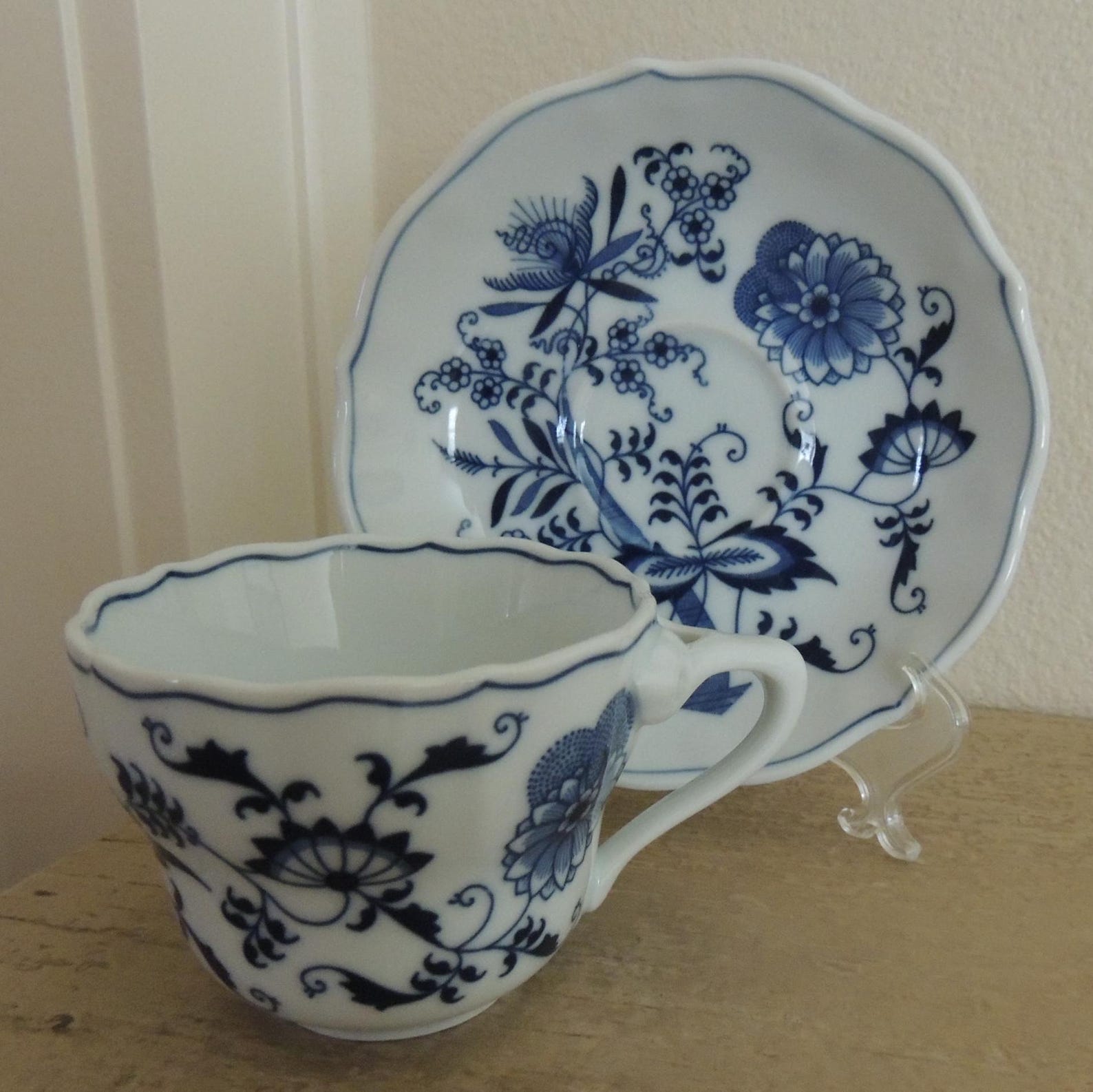 BLUE DANUBE CUP & Saucer Set Vintage Blue and White Porcelain Made in ...