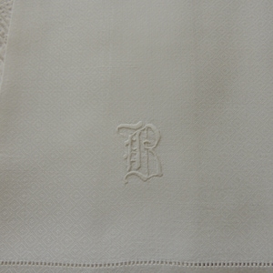 B MONOGRAM Vintage Linen Towel 18" by 33" Hand Towel with "B" Monogram and Hem Stitch Trim Vintage Decor Guest Bath