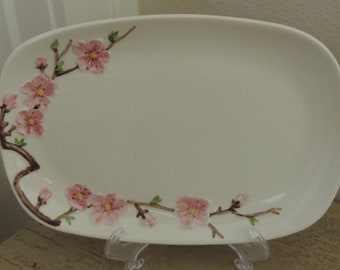 Poppytrail Peach Blossom by Metlox Bread Plates Set of 4 Made in