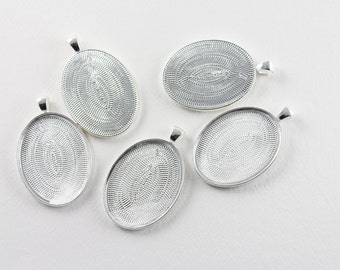 Oval 30X40mm Silver Plated  Bezel 5 per package