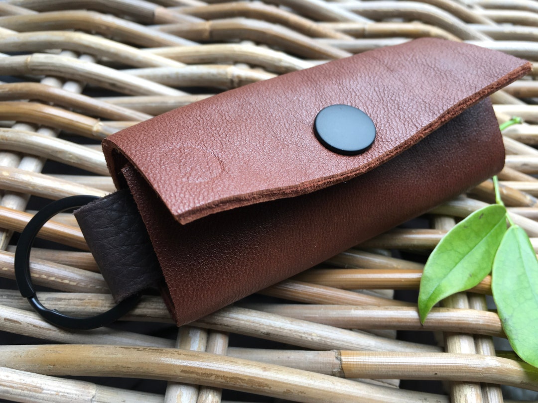 Handmade in UK MEDIUM Soft Brown Leather Key Holder Key Case UNISEX ...