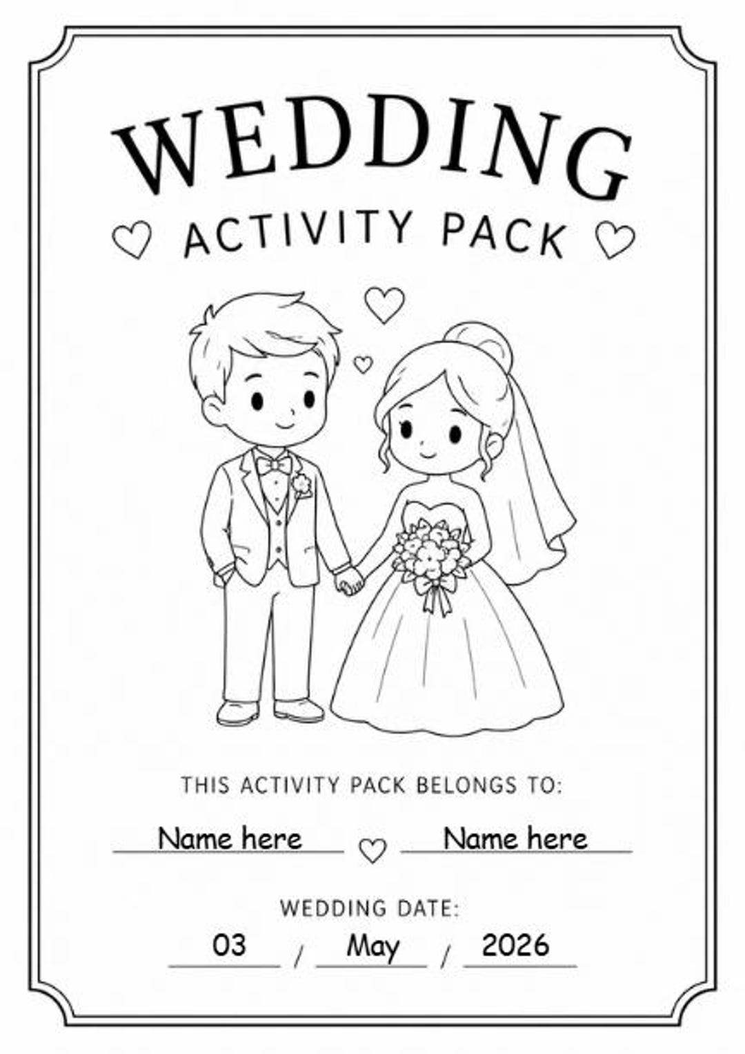 Wedding Activity Book for Kids – Printable Wedding Games Pack - Etsy