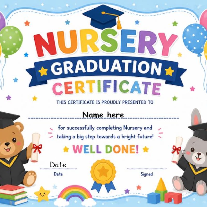 Graduation Nursery Certificate - Etsy UK