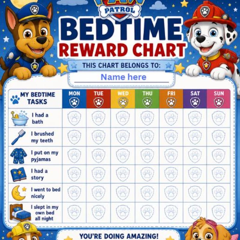 Bed Time Routine Stickers - Etsy