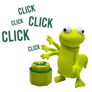 Figura Articulada Lagarto “Lizard Button” con Clicker incluido – Muñeco Meme Viral – Incluye Botón de Clic - Regalo original Tom Lizard Meme