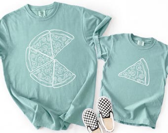 Daddy and Me Funny Shirt Dad Baby Matching Shirts, Pizza and Pizza Slice Tshirt, Fathers Day Dada Mini Outfit, Dad Son Shirt, Dad Girl Tee