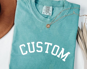 Comfort Colors College Letter Shirt,Custom State Shirt,Custom College Shirt,Custom University,Custom Text,Custom City Name,Custom School