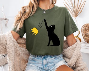 No Kings In USA Shirt, Anti Trump Cat T-Shirt, Black Cat Kicking Crown Tee, Political Statement T-shirt, Rejecting Kings,bella canvas shirt