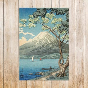 Mount Fuji Print: Japanese Woodblock Art (Lake Yamanaka, Ready to Hang)