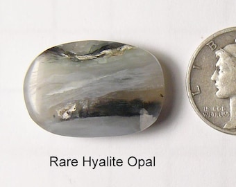 Hyalite Opal Slab: Dendritic Magnesite, Prefinished Lapidary Stone (25242)