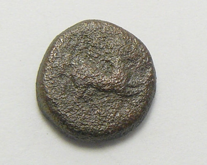 Ancient Greek Horse coin Maroneia, Thrace. 400-350 BC, Horse / Grape Vine, cleaned, ready for jewelry or display (c31031)