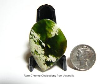 Chrome Chalcedony Cabochon, all natural, translucent, mirror finish, no pits or fractures, flat front and back  (25194)