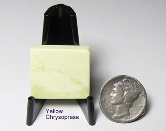 Lemon Chrysoprase (Magnisite)  preformed polished, smooth all sides, yellow and green,  (26021)