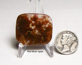 Red Moss Agate Quartz Slab: Polished Lapidary Stone for Jewelry (25250)