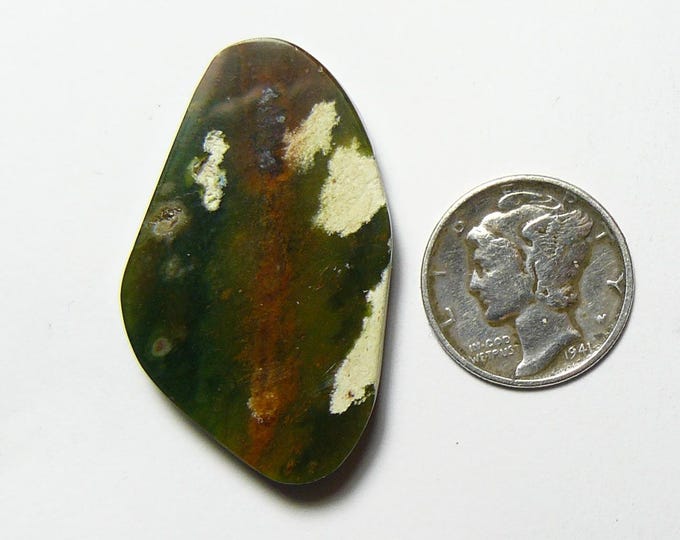 Chrome Chalcedony Cabochon, all natural, translucent, mirror finish, no fractures, some small pits, flat front and back  (25196)