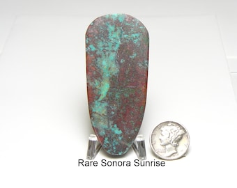 Chrysocolla and Cuprite cabochon, all sides flat, luster finish, no pits, fractures filled with gray matrix (maybe silver ore) (25181)